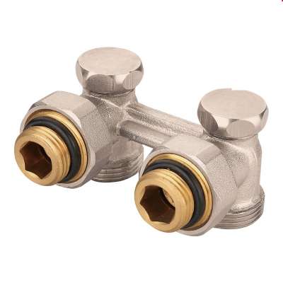 Manufacturer China OEM 1/2"x3/4" Nickel Plated Forged Water Media Brass Straight Angled Thermostatic Radiator H Valve